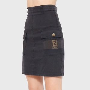 Rare 1990s Fendi Jeans Cargo Skirt